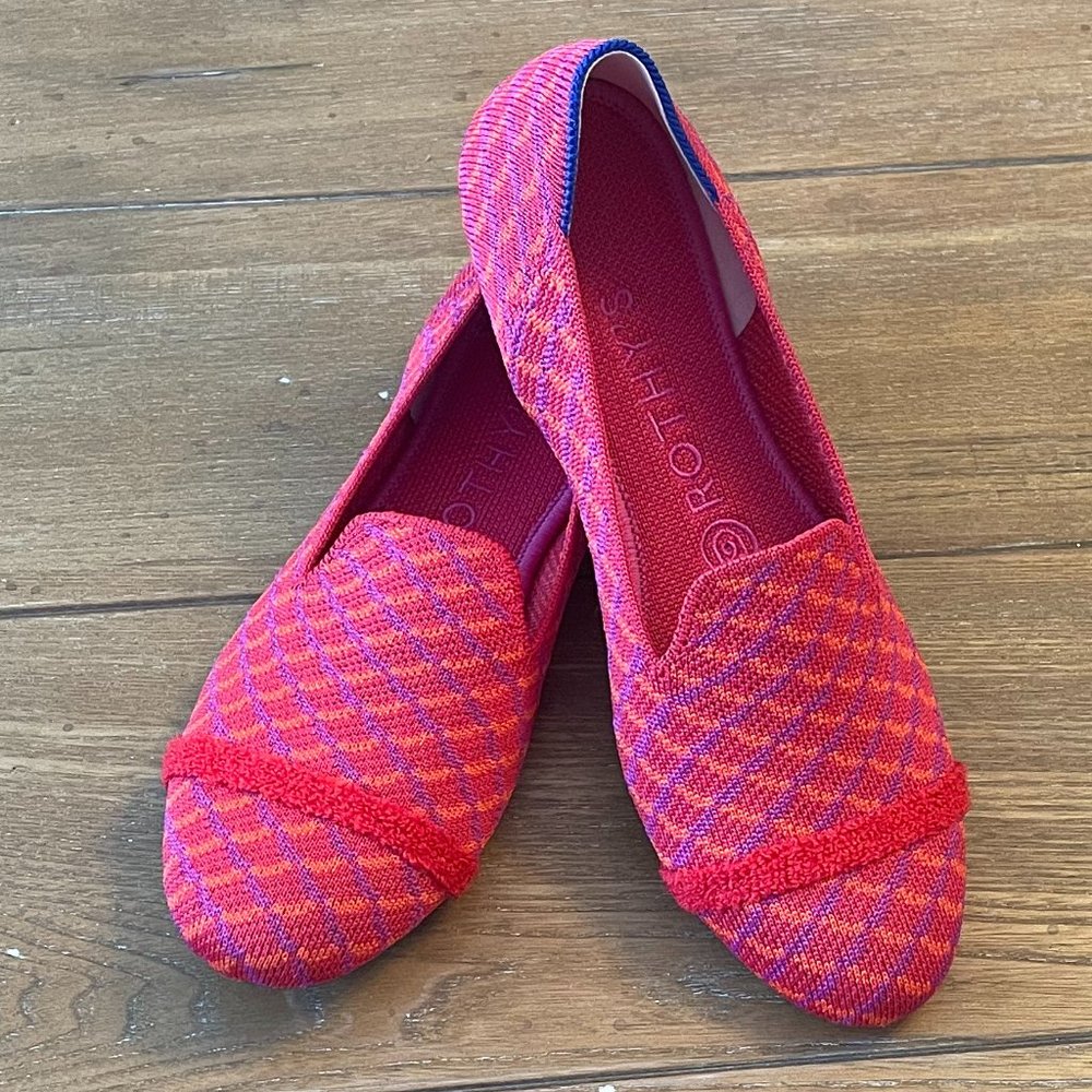 Limited Edition: Rothy’s The Loafer in Pomegranate Grid, Size 7.5
